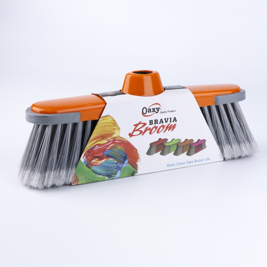 Oaxy Bravia Indoor Floor Cleaning Broom - 3 Color Pack