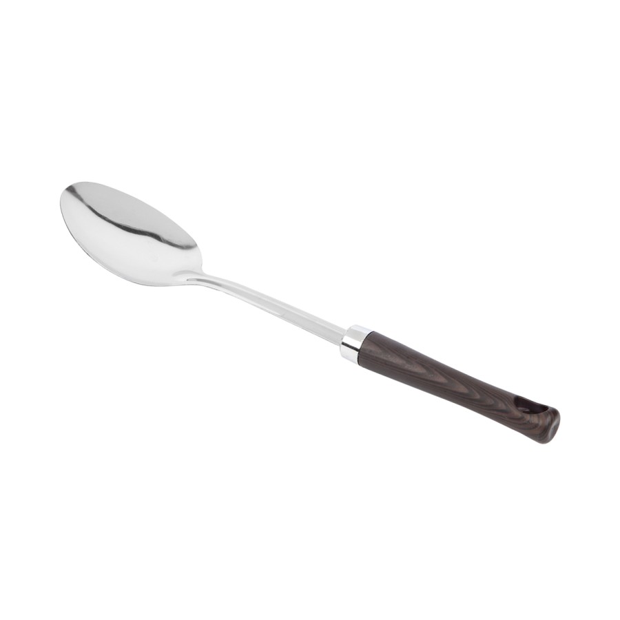 Generic Stainless Steel Rice Spoon - Wooden Design Handle 