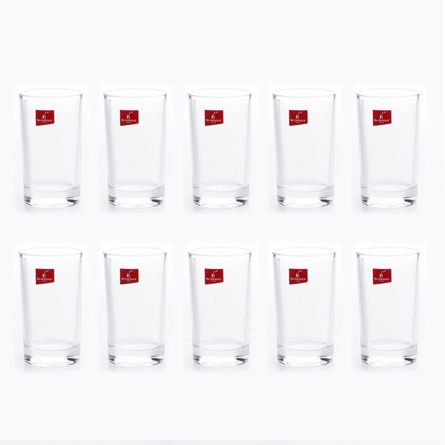 BLINKMAX 10pc Water Glass Tumbler Set Transparent Drinkware 150ml