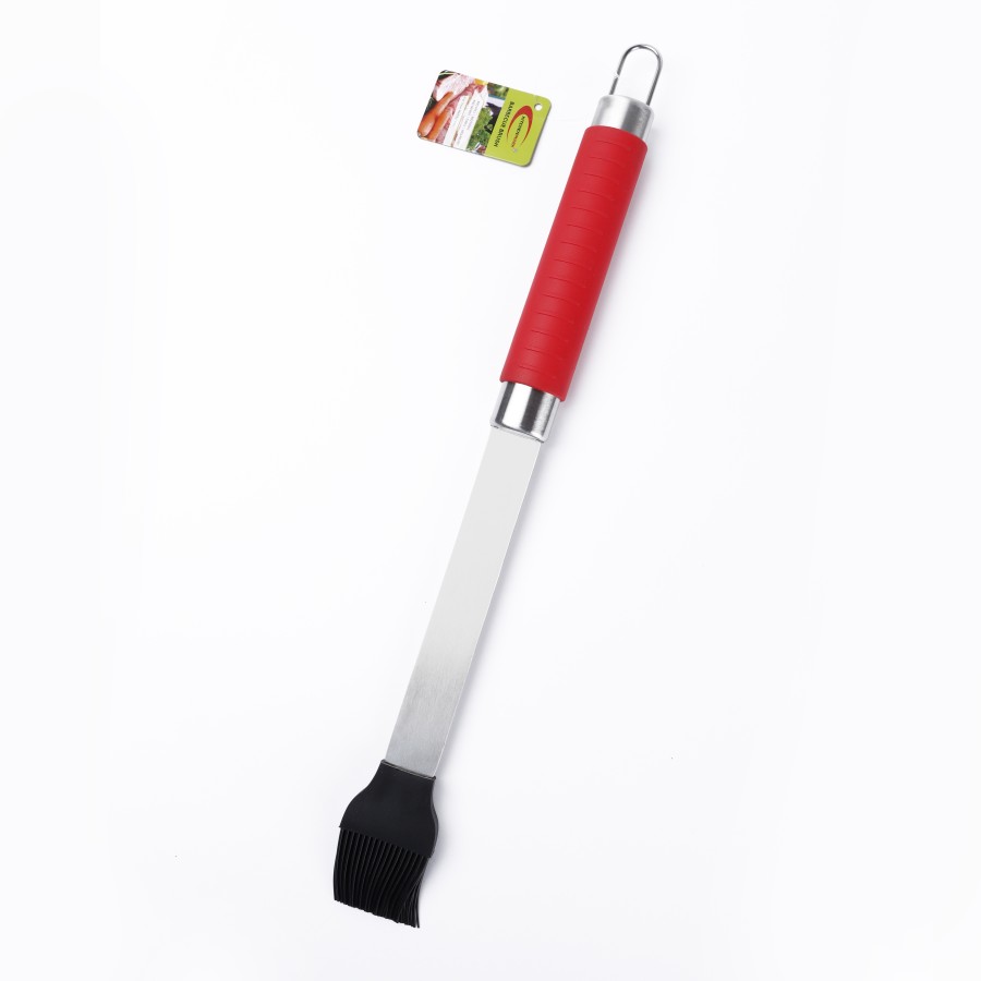 KITCHENMARK Barbecue BBQ Silicone Basting Brush 43cm - Red