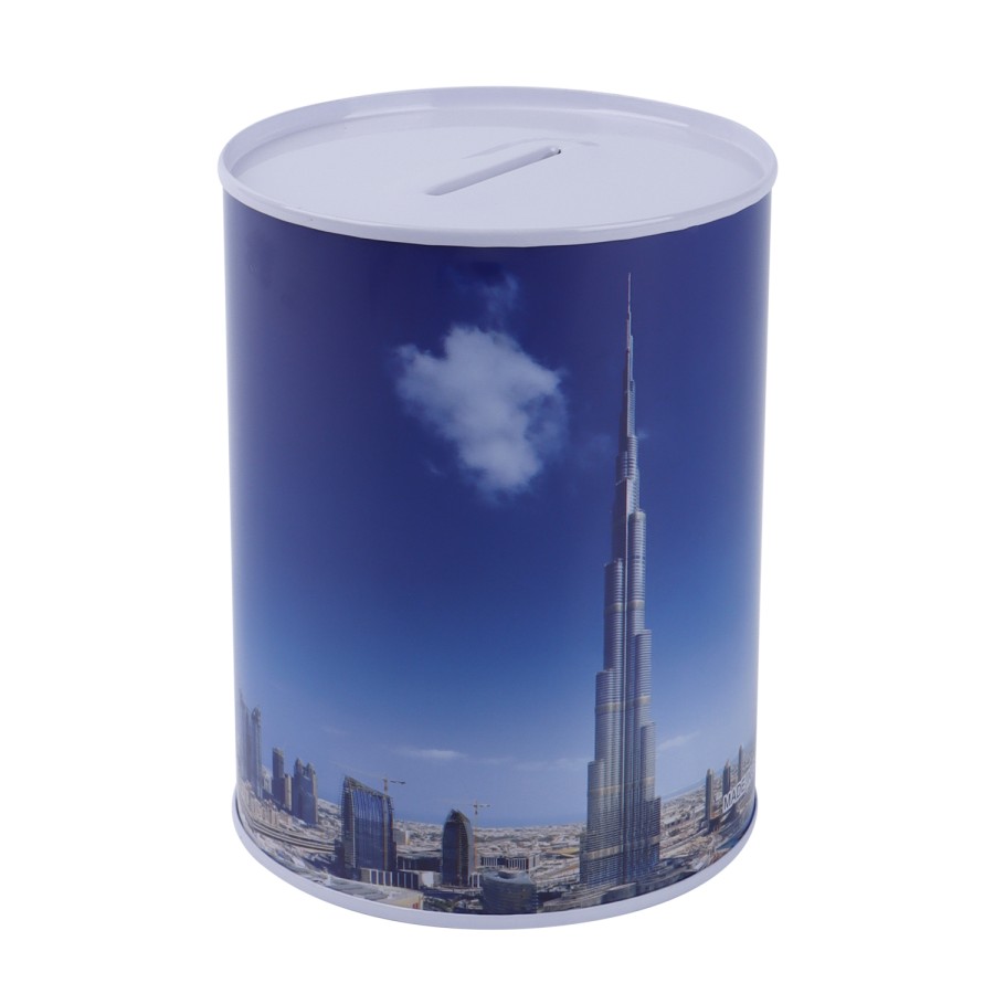 Generic Metallic Dubai Themed Coin Box Size L 12cm - 3 Color Pack