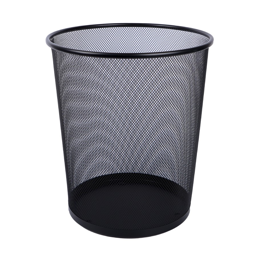 Generic Metal Mesh Waste Basket Dustbin 29x34cm - Black