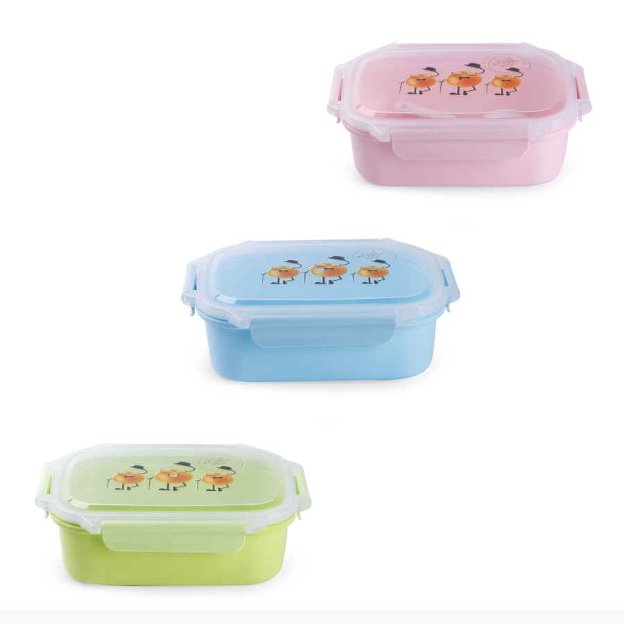 KITCHENMARK Plastic Lunch Box 1000ml - 3 Color Pack