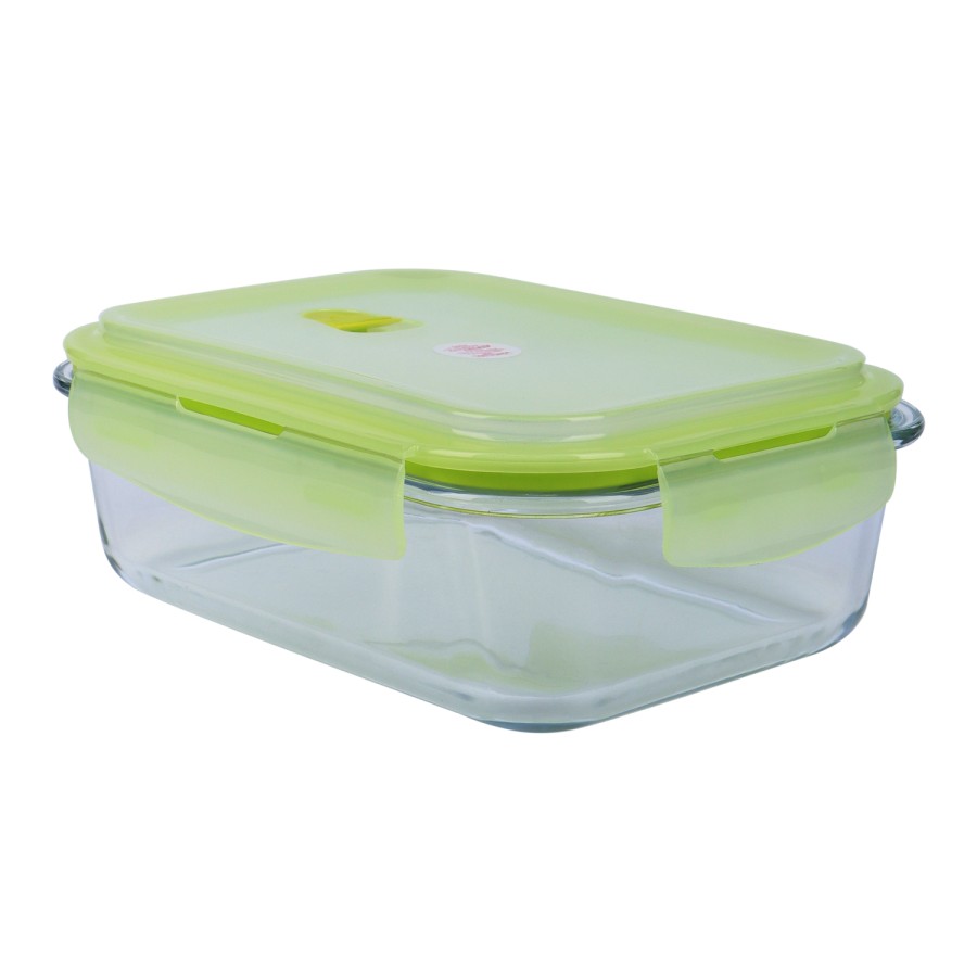 Generic Glass Storage Food Container 1500ml - Green