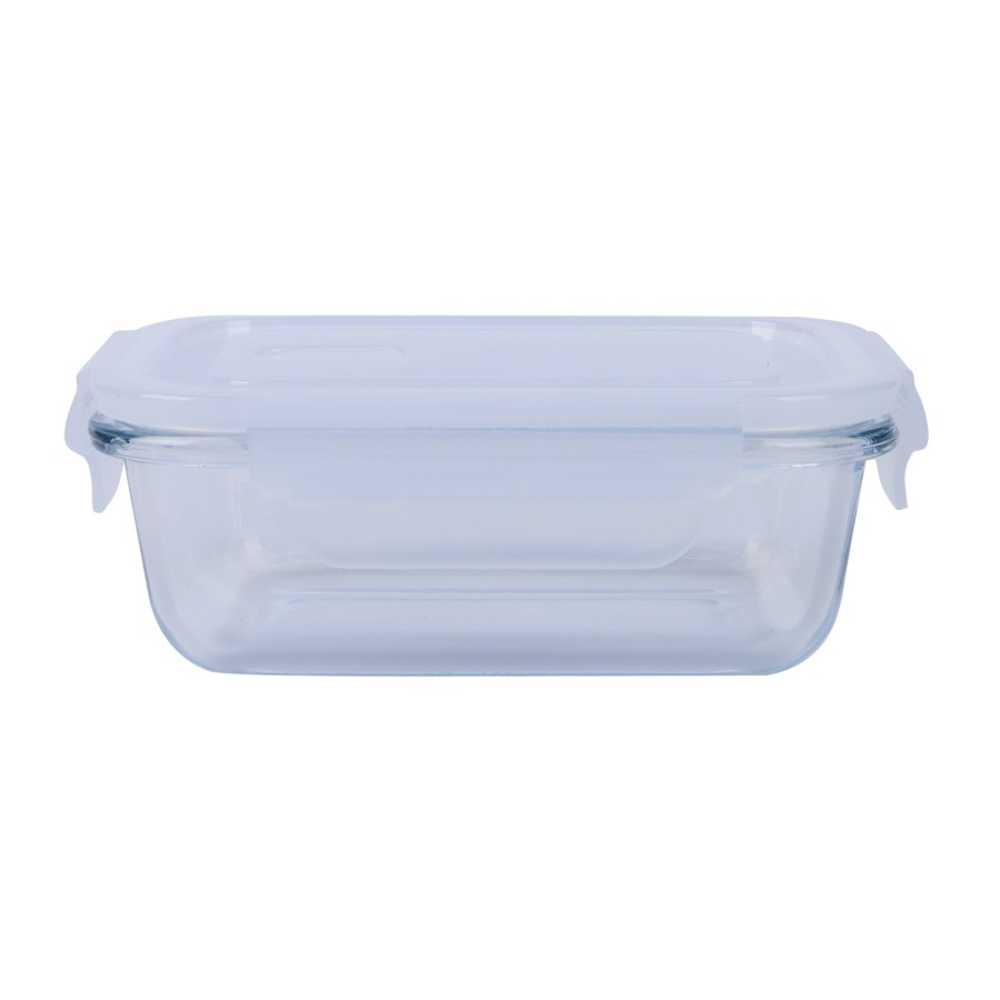 Generic Microwavable Glass Storage Rectangluar Container 400ml - White