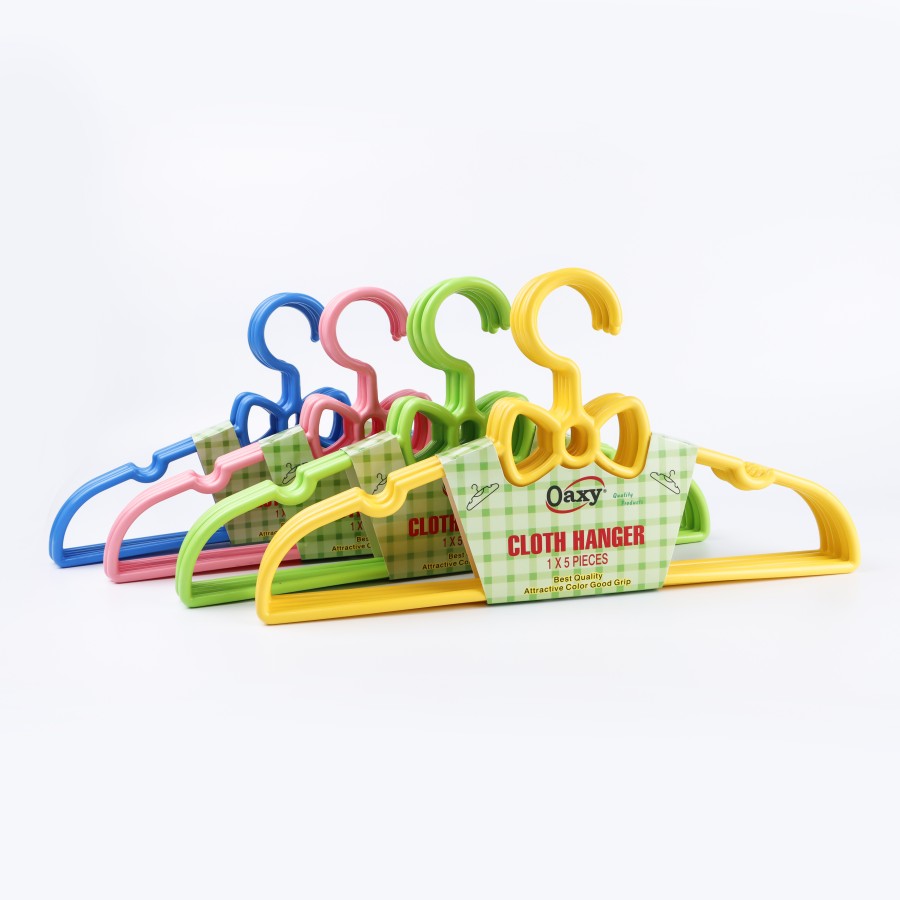 Oaxy Cloth Hanger - Set of 5 - Multicolor