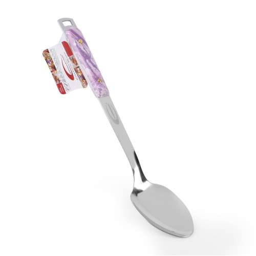 KITCHENMARK Stainless Steel Basting Long Rice Spoon - Pink Pattern