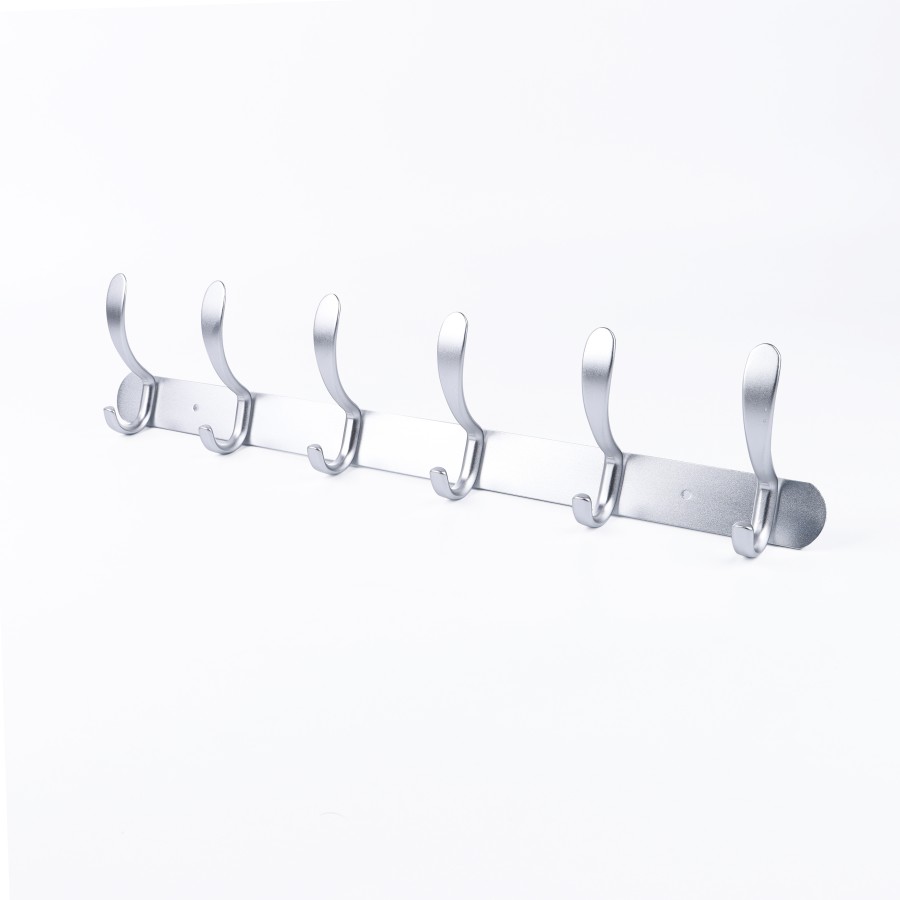 BECHOWARE Aluminium Wall Hook 5 Pins - Silver