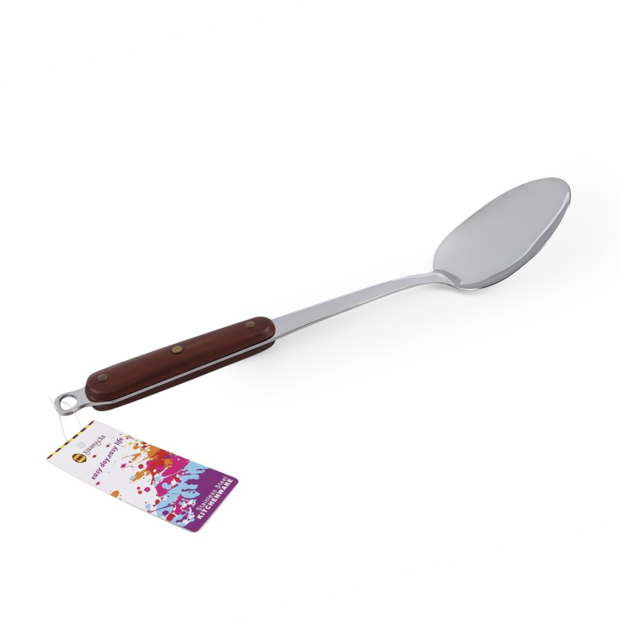 Generic Stainless Steel Basting Rice Spoon - Wooden Handle