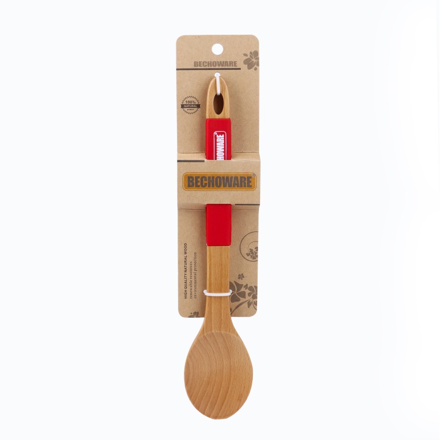 BECHOWARE Wooden Basting Spoon 32cm - Red