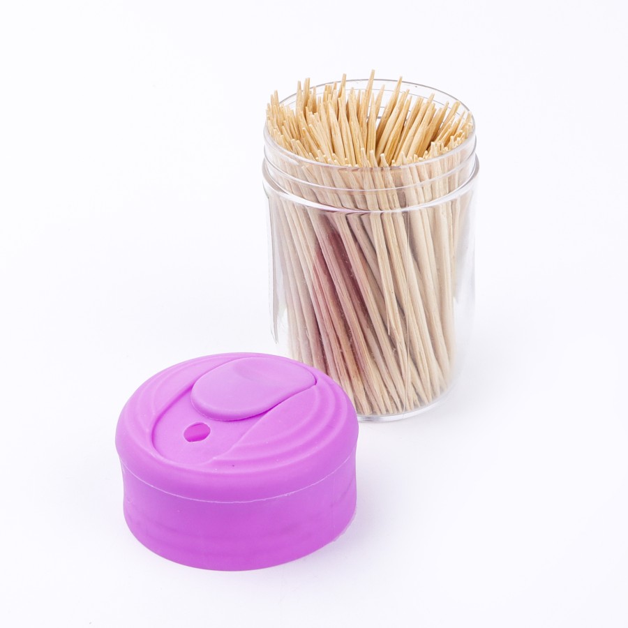 Generic 200pc Wooden Toothpick Multicolor Plastic Container - Pack of 10