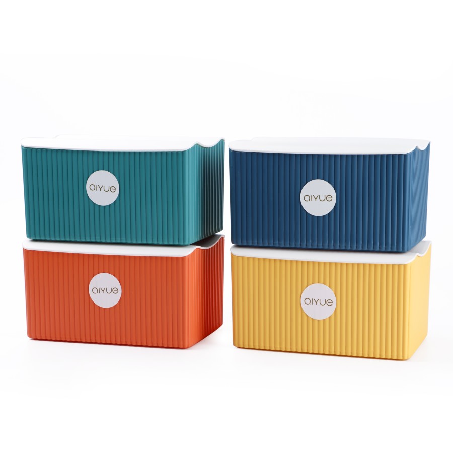 Generic Plastic Tissue Paper Napkin Boxes Holder Storage 18cm - 4 Color Pack