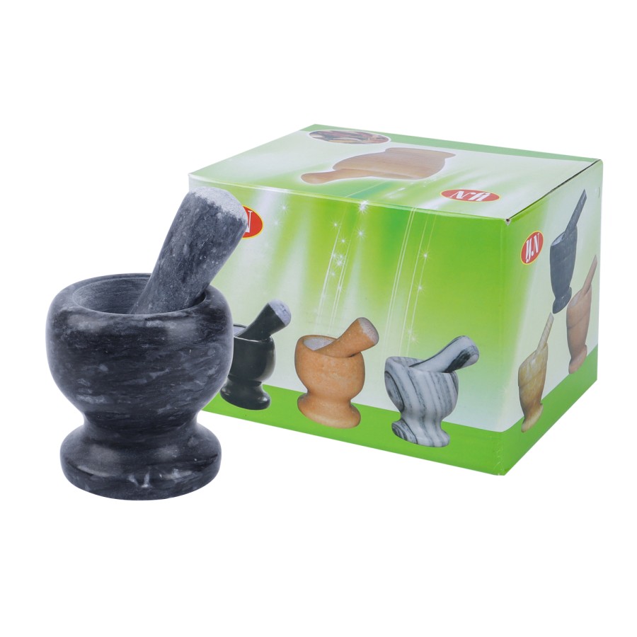 Generic Ceramic Mortar Pestle Set Black - 10.5cm