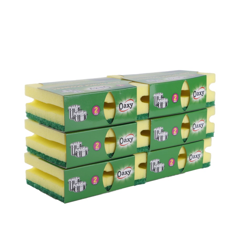 Oaxy 2pc Combo Grip Sponge Scourers Pack of 12