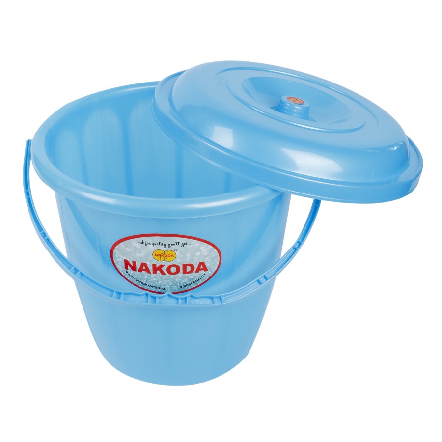 NAKODA Plastic Turbo Bucket With Lid  13L - Blue 