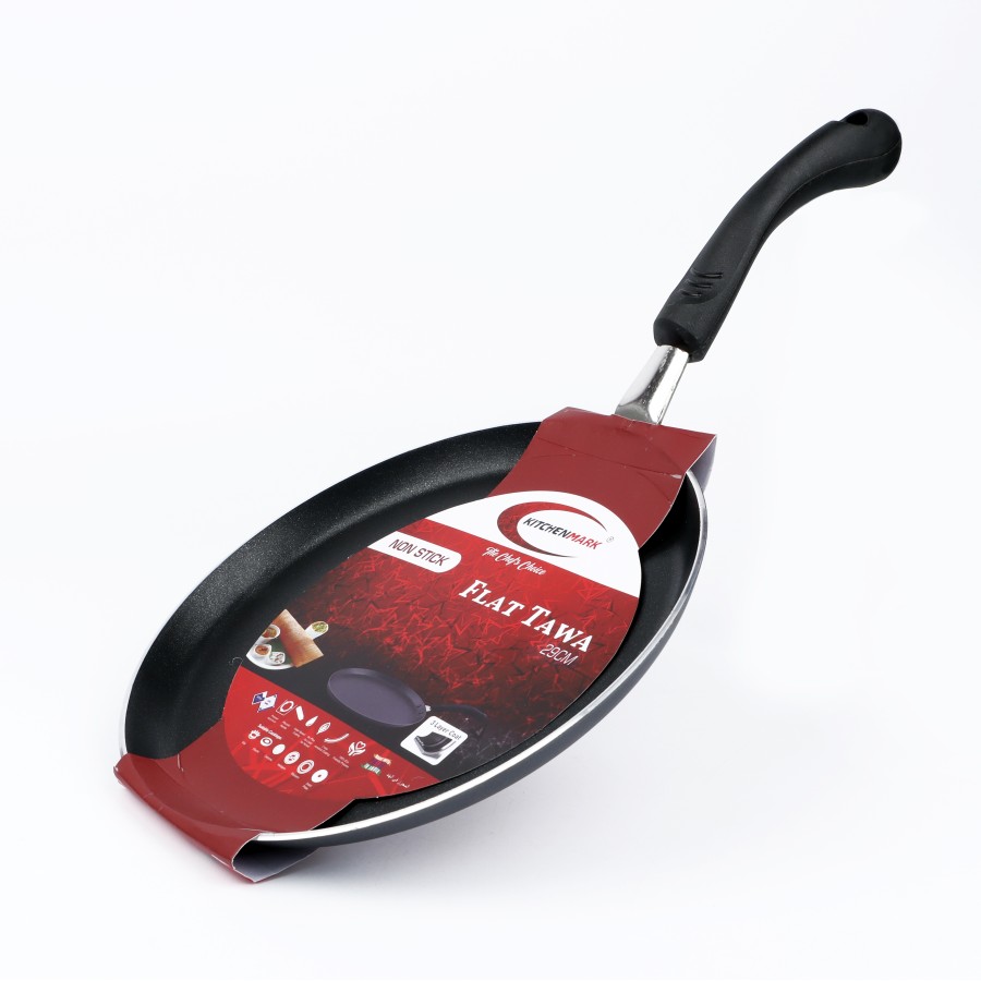 KITCHENMARK 2-way Non Stick Flat Tawa 29cm - Black