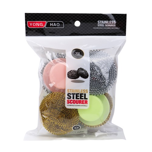 Generic 4pc Stainless Steel Wool Scourer Set - Multicolor