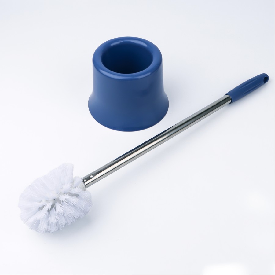 Oaxy Steel Toilet Cleaning Brush with Stand 51cm - 2 Color Pack