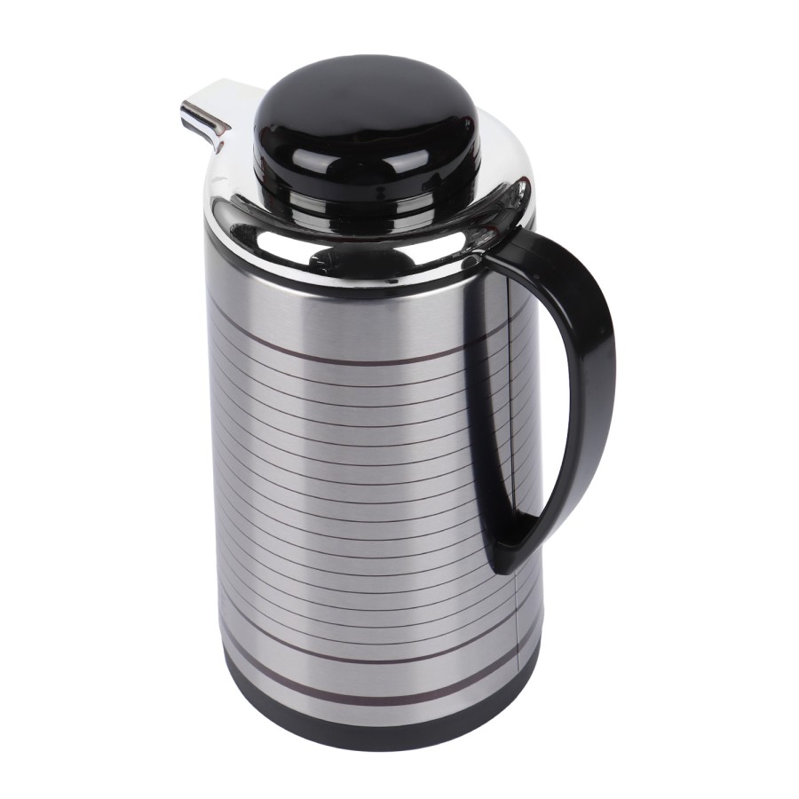 KITCHENMARK 1L Vacuum Flask - Silver Stripes