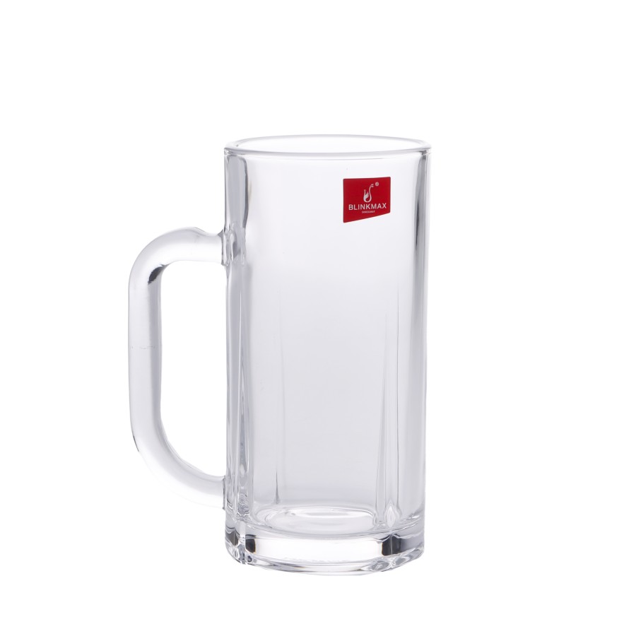 BLINKMAX 2pc Long Glass Mug Tumbler Set Transparent Drinkware 360ml