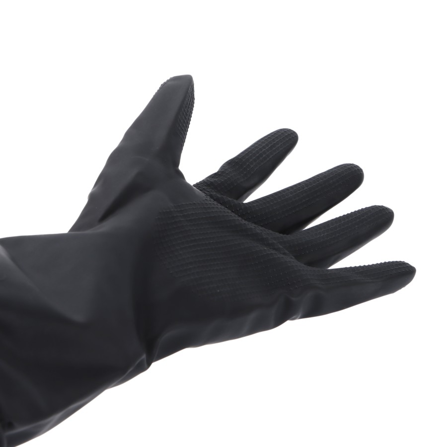 KITCHENMARK Rubber Latex Household Gloves Pair 33cm - Black