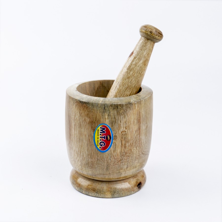 Generic Wooden Mortar Pestle Set 13cm