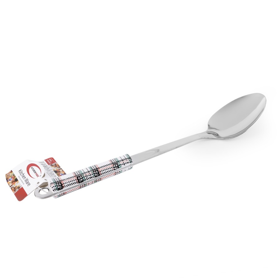 KITCHENMARK Stainless Steel Basting Long Rice Spoon - Checkered