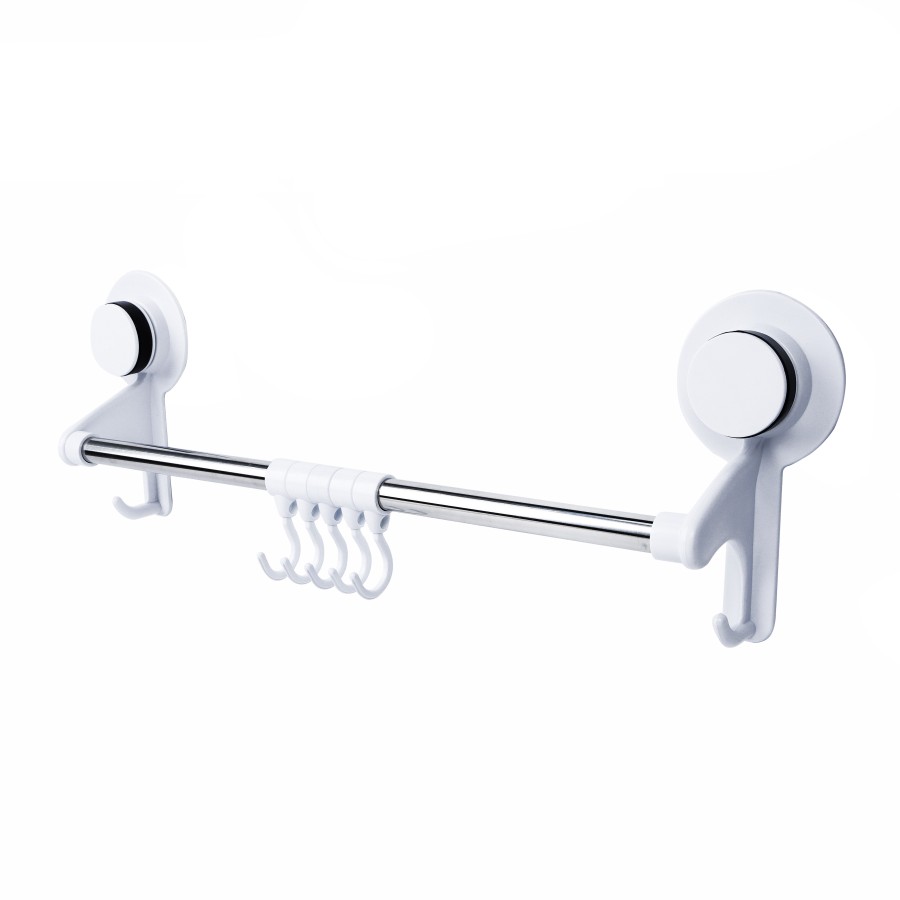 BECHOWARE Towel Hanger with 7 Hooks 40cm - White