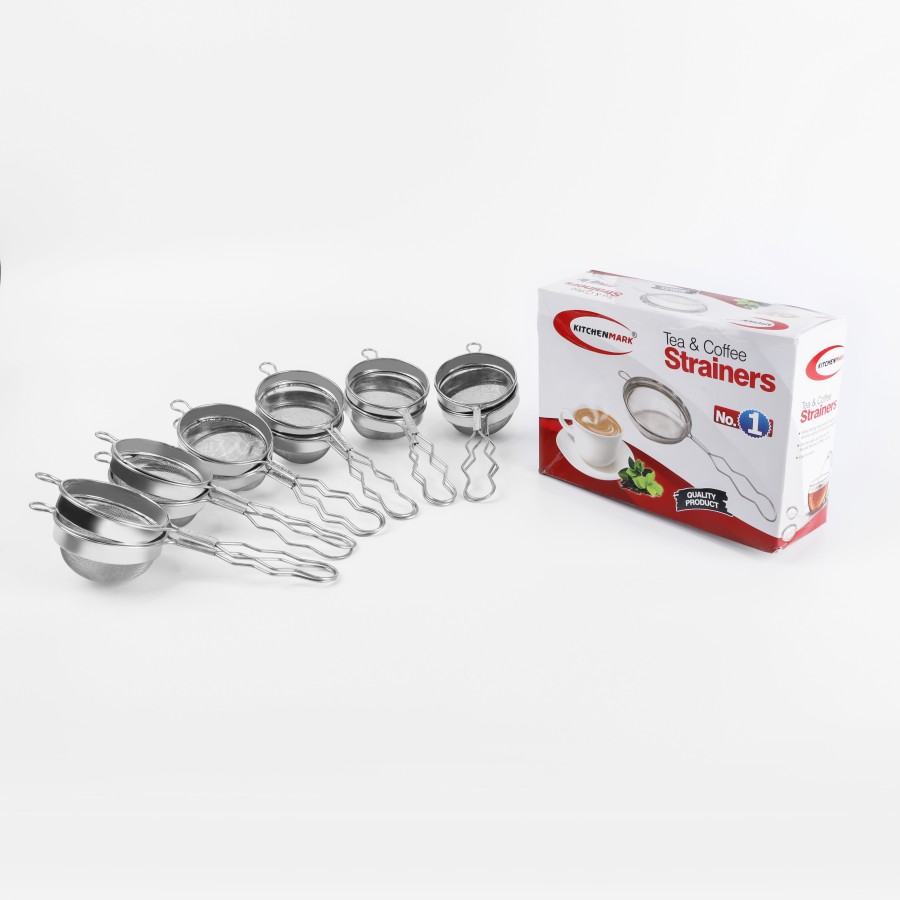 KITCHENMARK Stainless Steel Tea Strainers Size 1 - Set of 12 