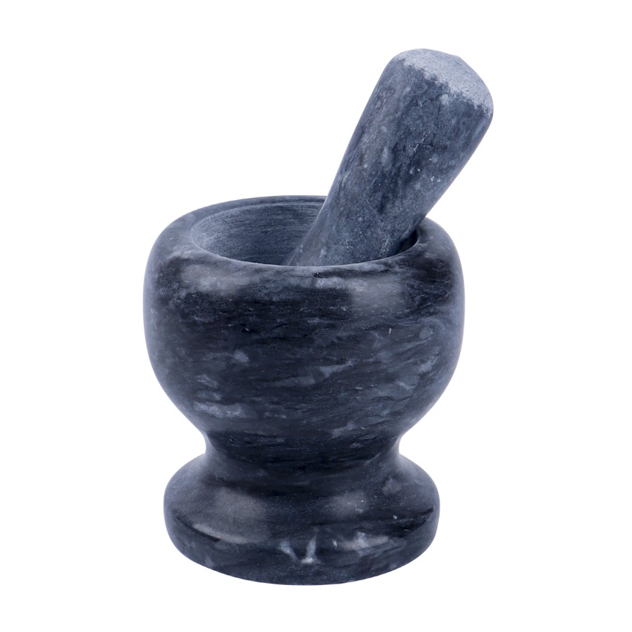 Generic Ceramic Mortar Pestle Set Black - 10.5cm