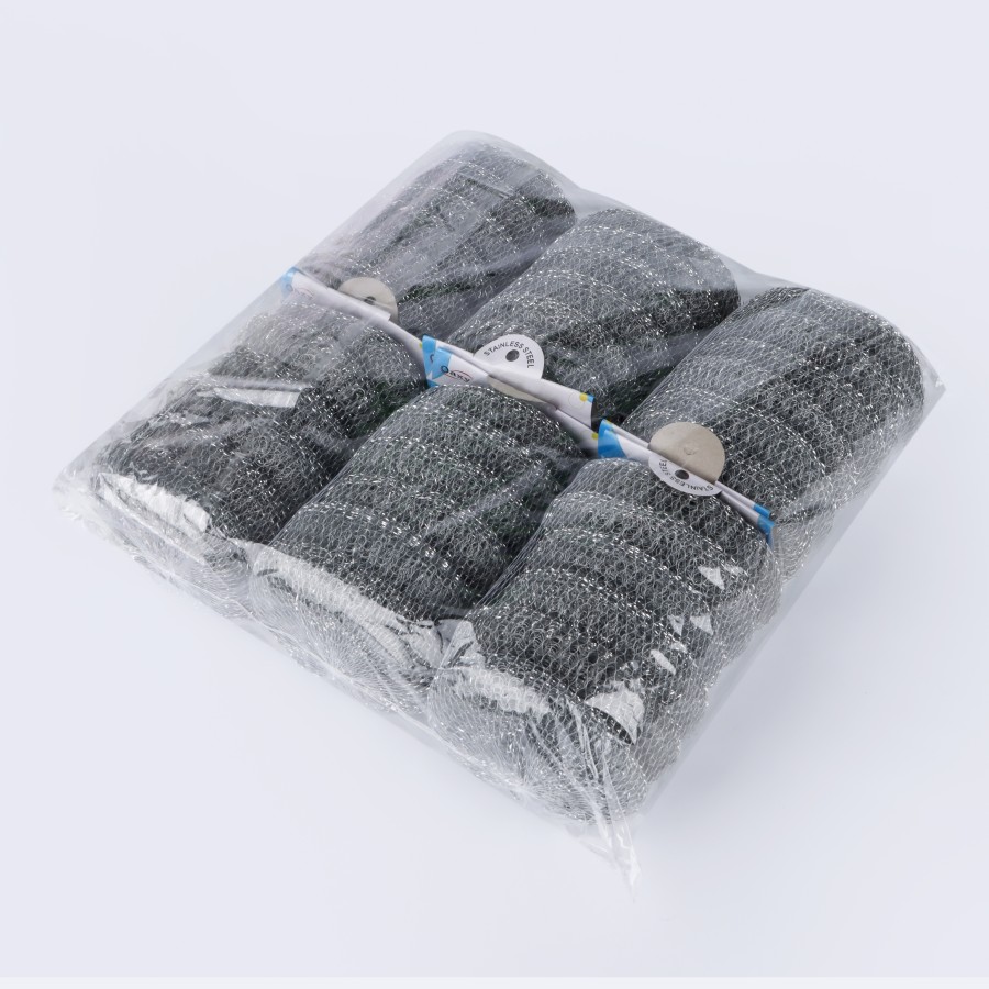 Oaxy Stainless Steel Wool Cleaning Scourer - 36 pcs in 6 packs - 29G