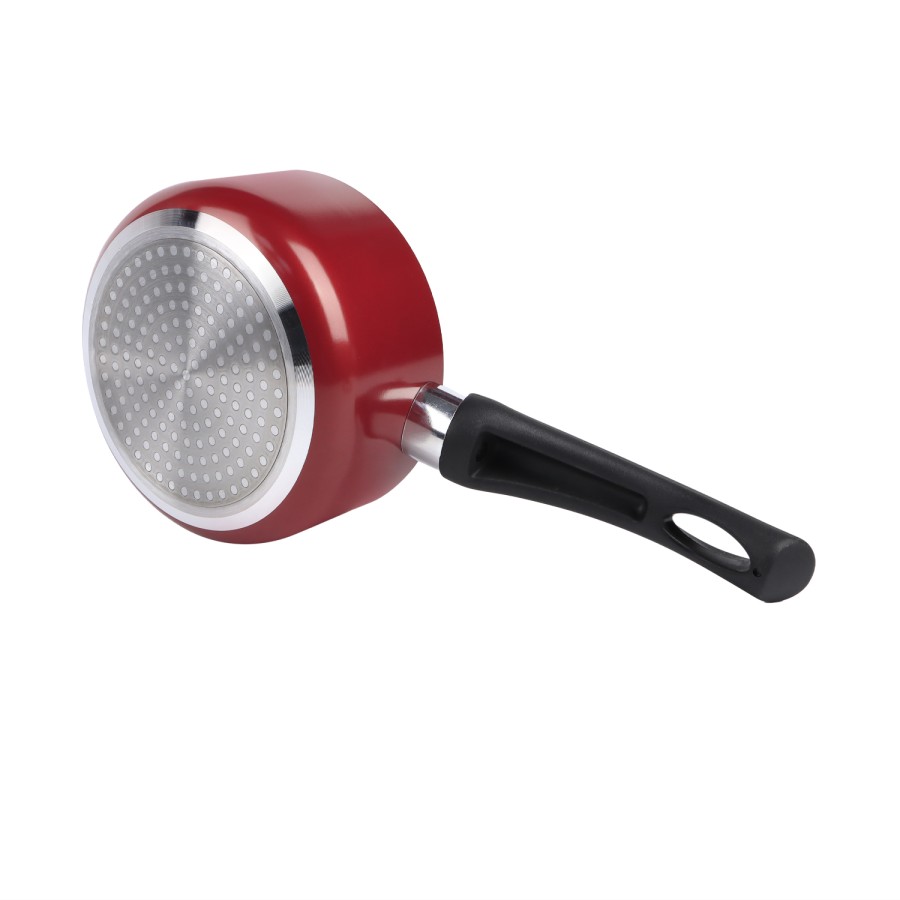 KITCHENMARK Nonstick Aluminium Saucepan with Glass Lid 16cm - Red