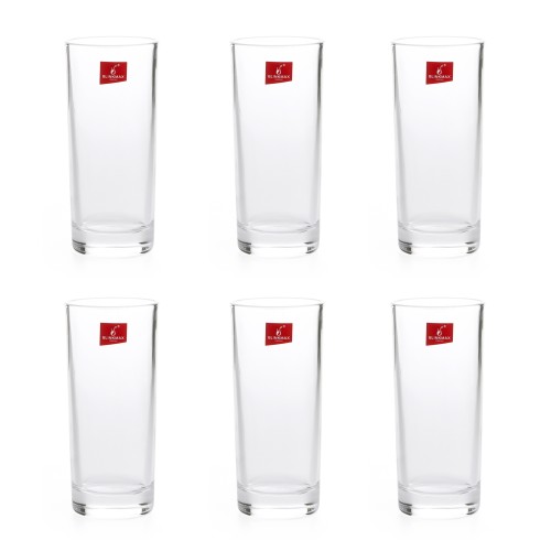 BLINKMAX 6pc Round Glass Tumbler Set Transparent Drinkware 230ml