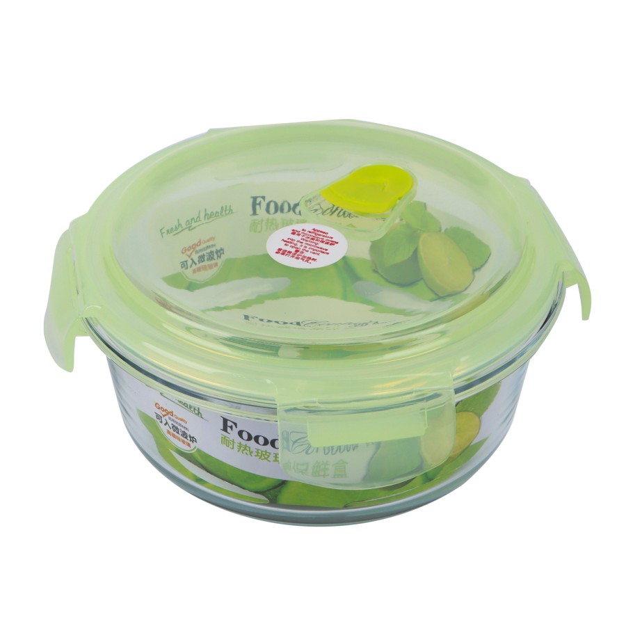 Generic Glass Storage Round Food Container 620ml - Green