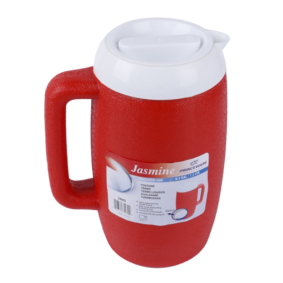 PRINCEWARE Jasmine Plastic Insulated Water Jug 1.5L - 3 Color Pack