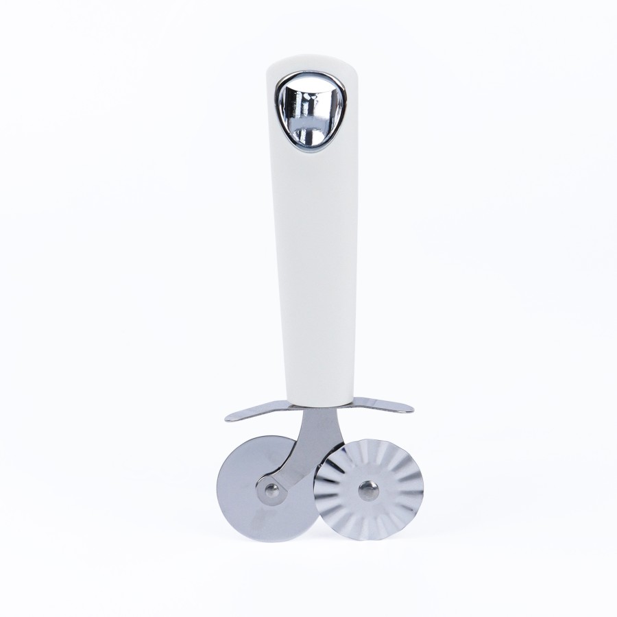 BECHOWARE Double Wheel Pizza Pastry Cutter 18cm - Ivory