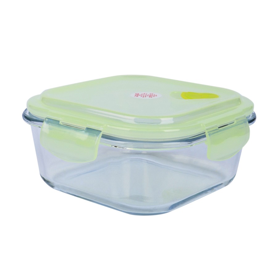 Generic Glass Storage Square Food Container 800ml - Green