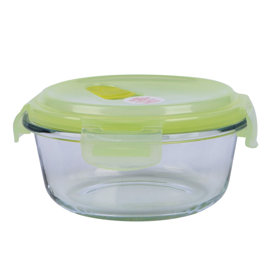 Generic Glass Storage Round Food Container 370ml - Green