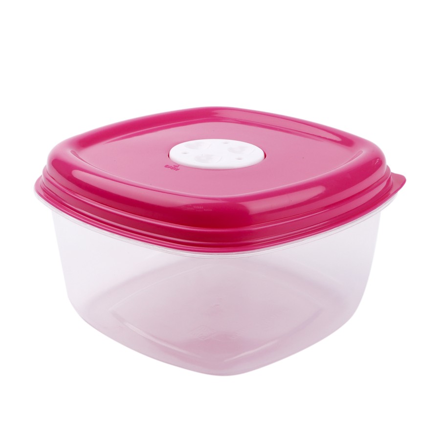 PRINCEWARE Fresh Vent Square Storage Containers Set of 5 - Pink