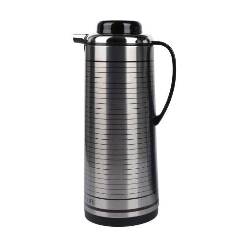 KITCHENMARK 1.9L Vacuum Flask - Silver Stripes