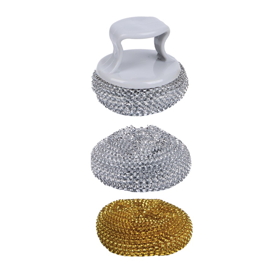 Generic 6pc Stainless Steel Scourer & Sponge Combo Set - Multicolor