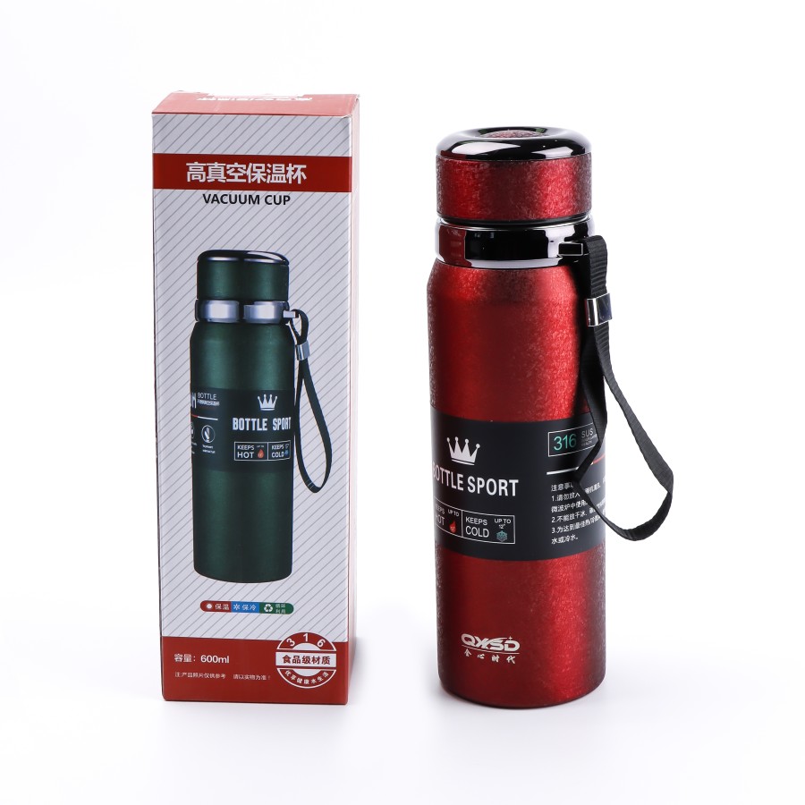 Generic Vacuum Thermos Stainless Steel Bottle 600 mL - 3 Color Pack