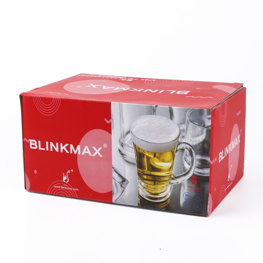 BLINKMAX 6pc Water Glass Tumbler Set Transparent Drinkware 220ml