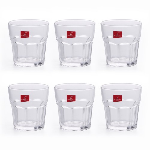 BLINKMAX 6pc Water Glass Tumbler Set Transparent Drinkware 230ml