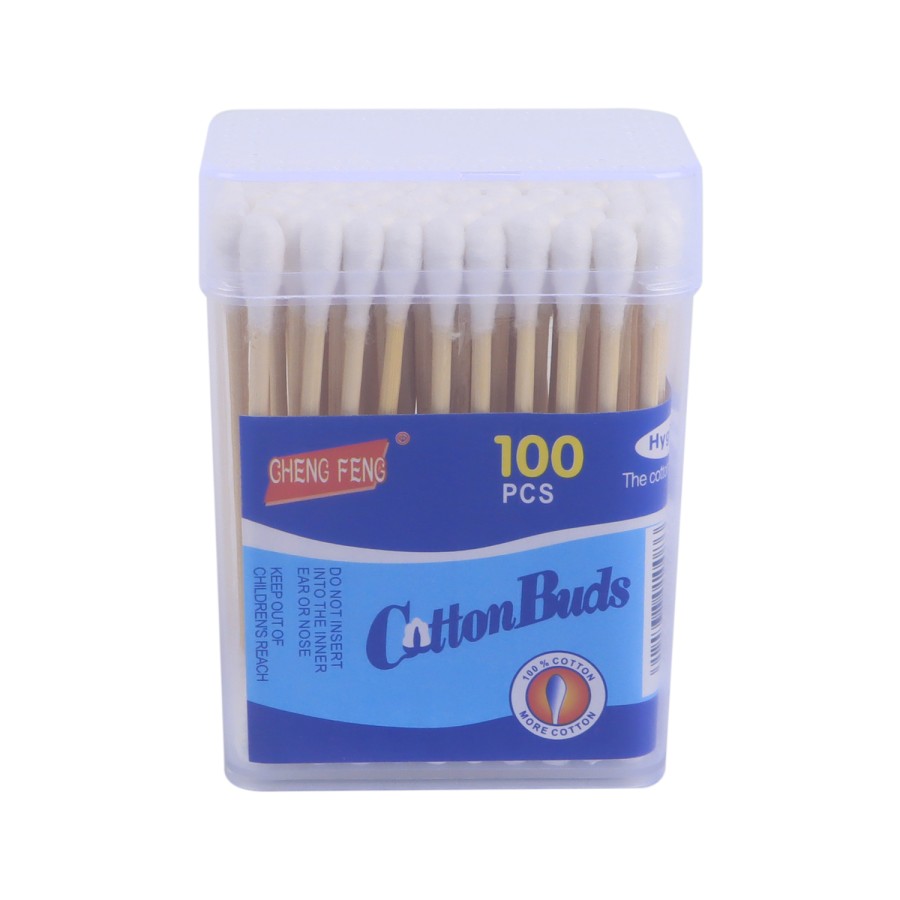 Generic 12 Box of 100 Double Ended Cotton Buds Rectangular Pack - White