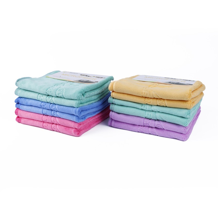 Generic 12pc Microfiber Multipurpose Cleaning Towel - 5 Color Pack