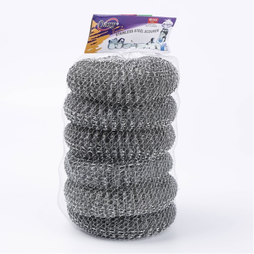 Oaxy 6pcs Stainless Steel Wool Cleaning Scourer - 27g