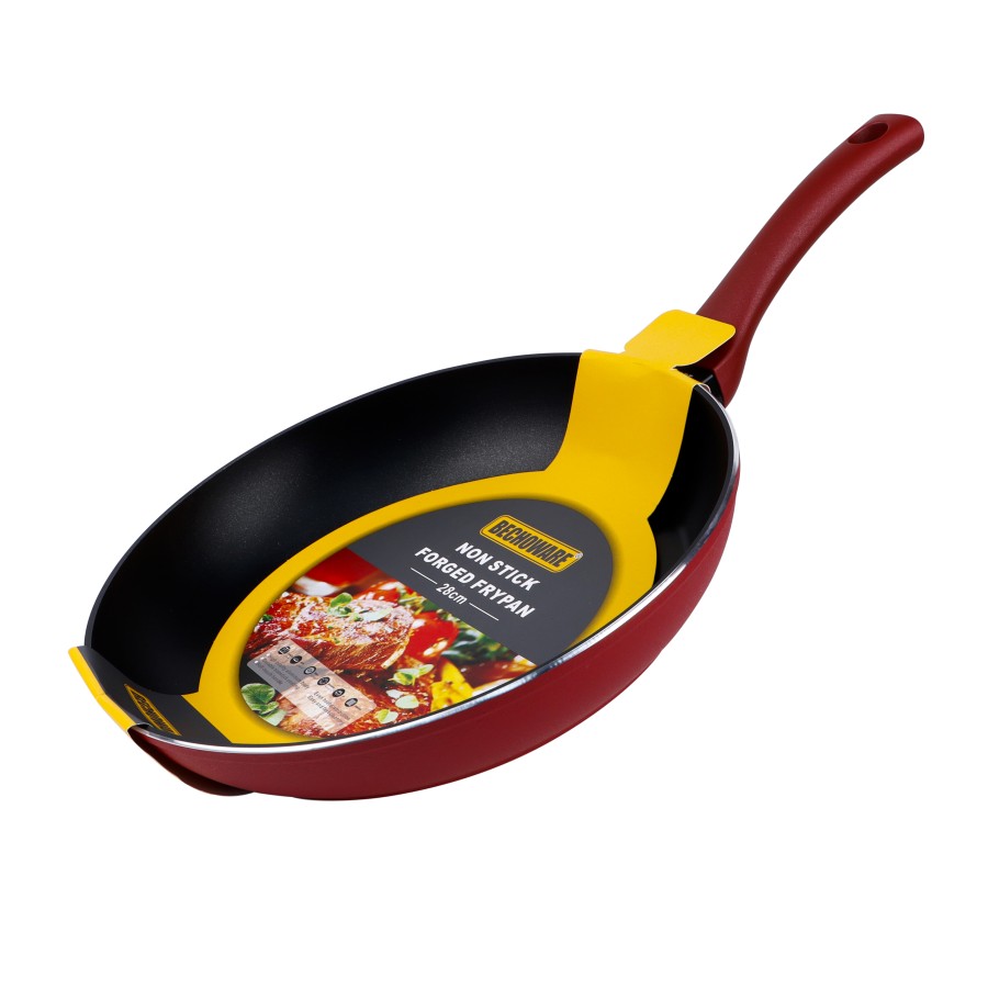 BECHOWARE 28cm Nonstick Aluminium Forged Frypan - Red