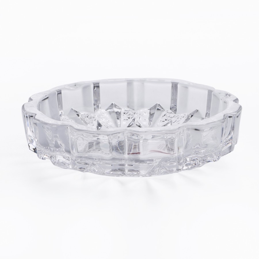 BLINKMAX Round Transparent Glass Ashtray 12cm