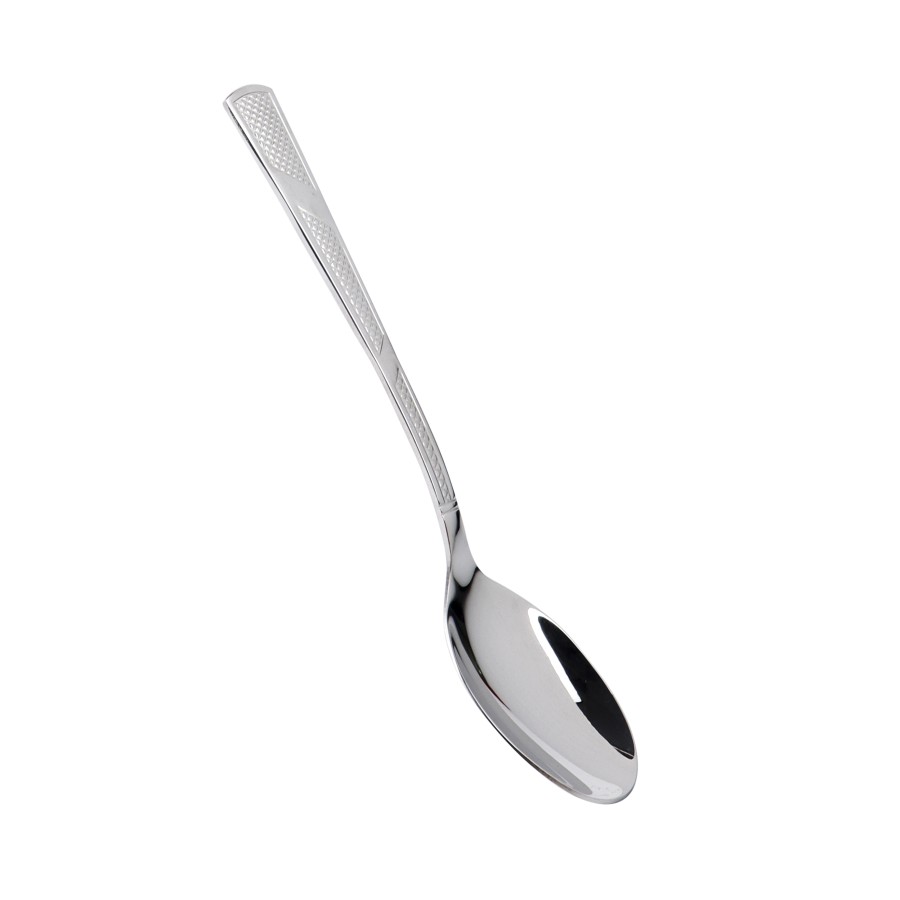 BECHOWARE 3pc Stainless Steel Texture Design Tea Spoon Set 15cm - Silver